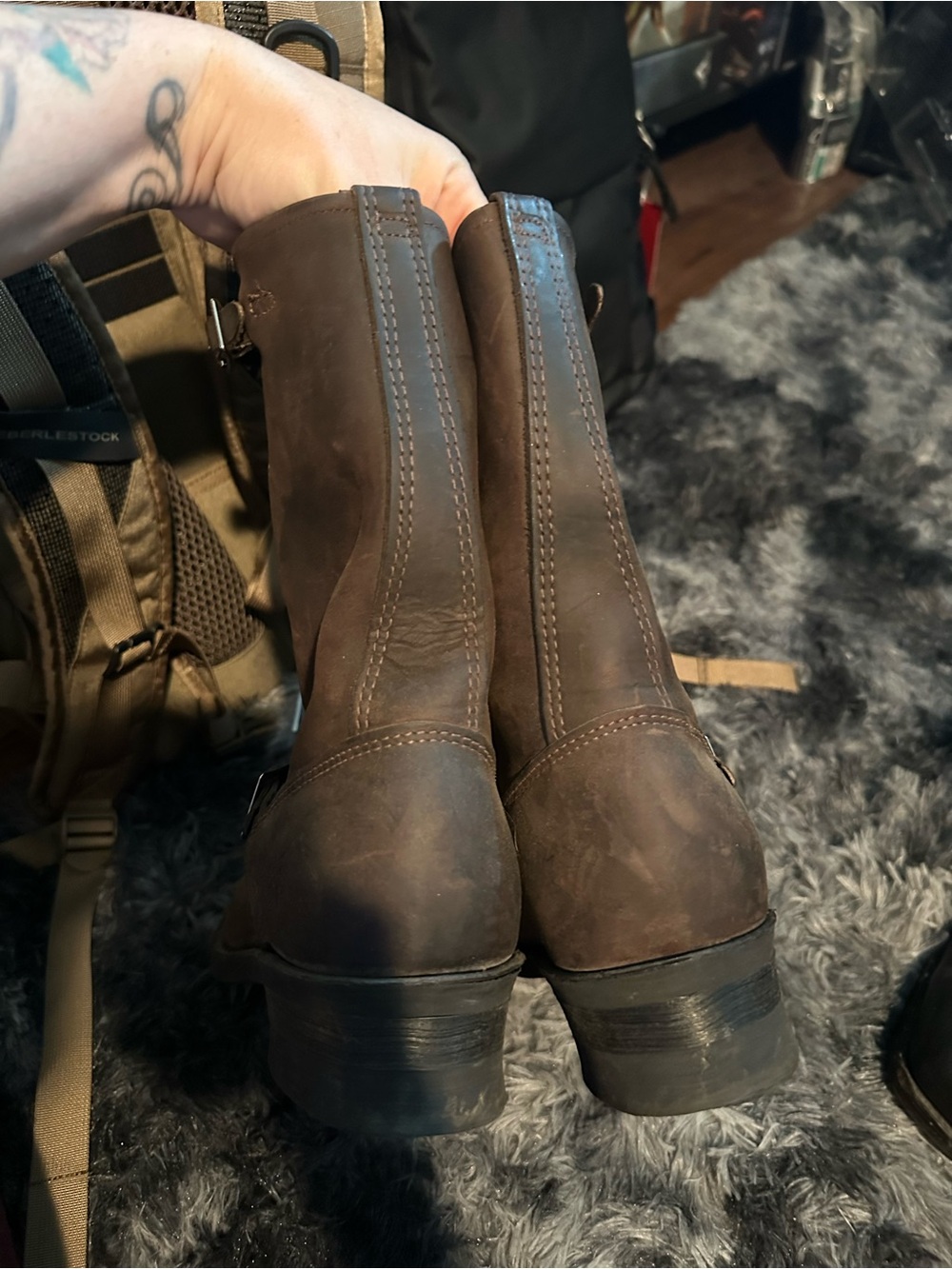 Frye Mens engineer 12r in chocolate brown mens 10.5 - Picture 6 of 10